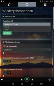 VOLUMIO Primo HiFi Screenshots Wiedergabeoptionen