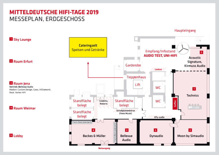 Mitteldeutsche HiFi-Tage. Ausstellerplan Erdgeschoss