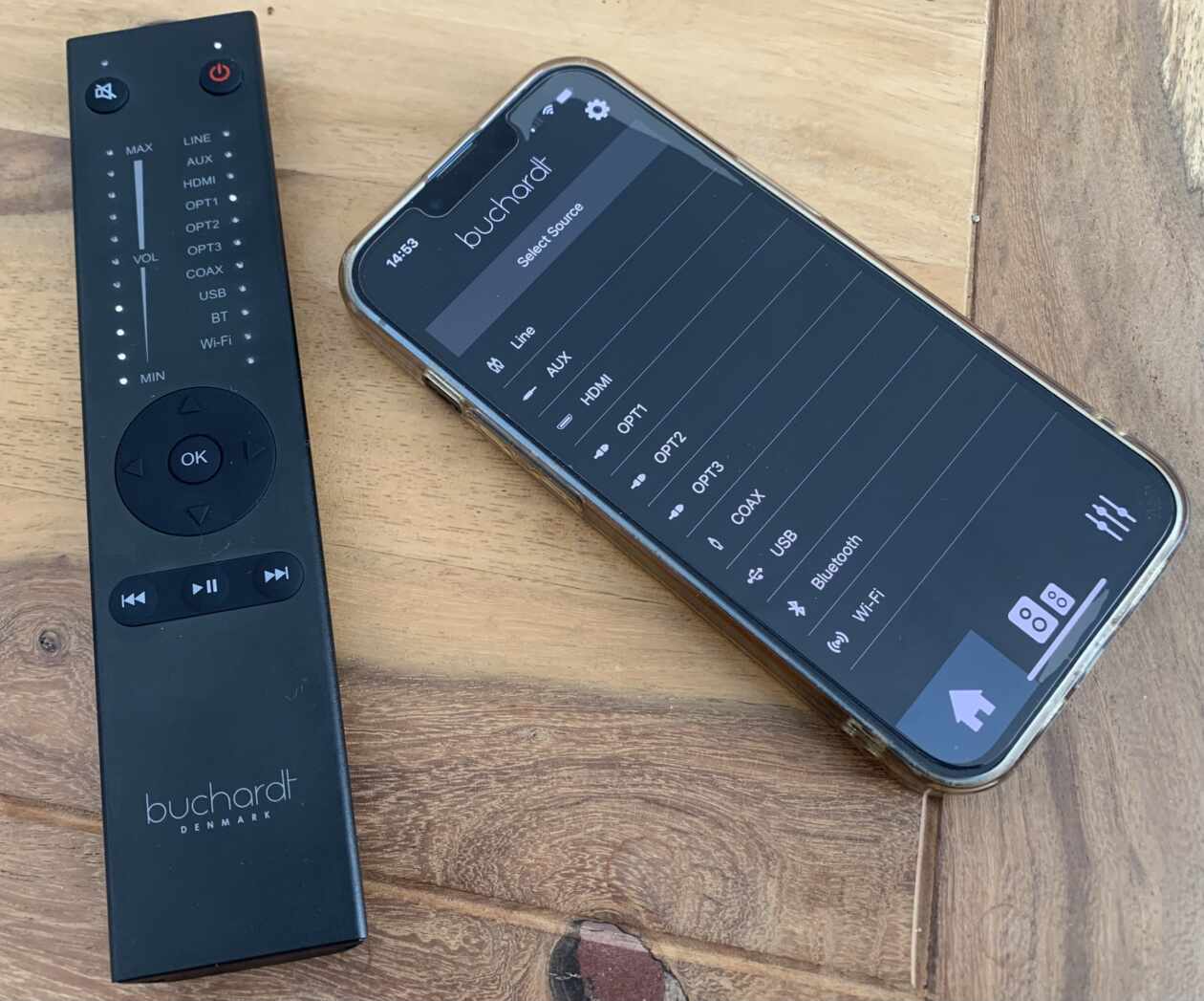 Buchardt-Audio-A700LE-mit-Hub-Fernbedienung-Handy